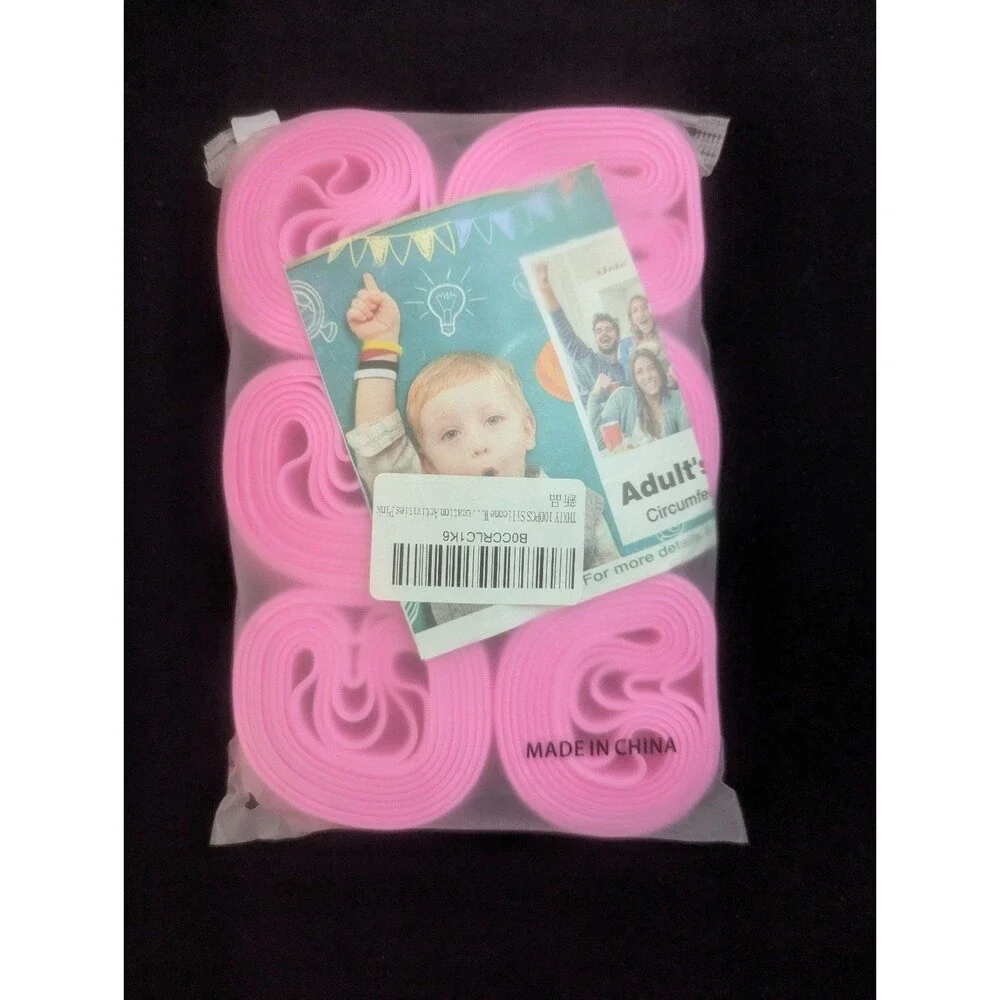 100PCS Silicone Bracelets Wristbands for kids, Pink Blank Rubber Wristbands